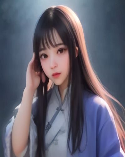 萌白酱清新甜美风格写真封面图，森林绿背景下少女身着白色连衣裙回眸微笑，画面柔和唯美充满二次元气息